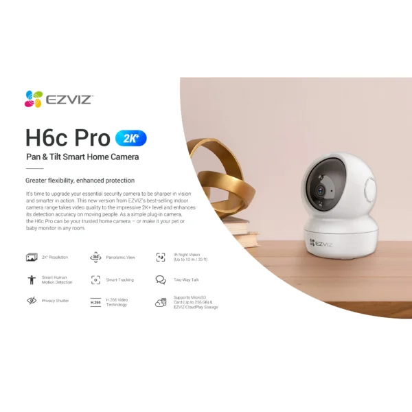 Ezviz H6C Pro (4MP) 2K Pan & Tilt Smart Home Camera - Image 2