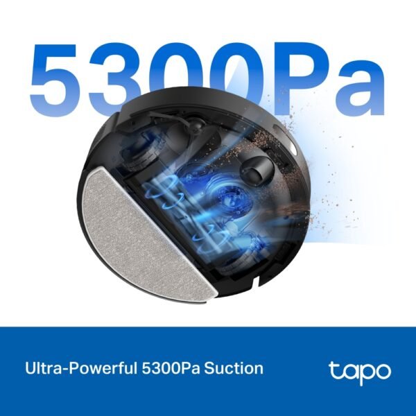Tapo RV30 Max Plus New (5300Pa Hyper Suction Robot Vacuum & Mop + Smart Auto-Empty Dock) - Image 4