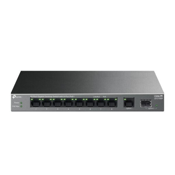 Tp-Link TL-LS1210GP 10-Port Gigabit Desktop Switch with 8-Port PoE+