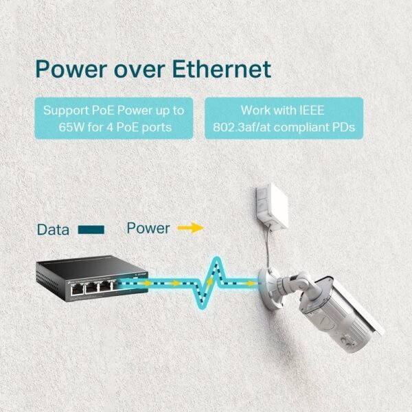 TP-LINK TL-SG1005P 5-Port Gigabit Desktop Switch with 4-Port PoE+ - Image 3