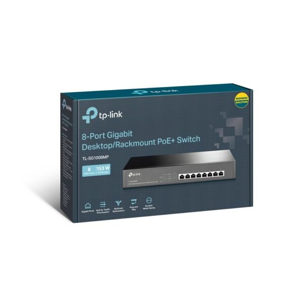 TPLINK TL- SG1008MP 8-Port Gigabit Desktop/Rackmount Switch with 8-Port PoE+ - Image 2