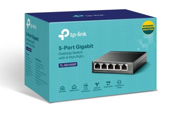 TP-LINK TL-SG1005P 5-Port Gigabit Desktop Switch with 4-Port PoE+ - Image 2